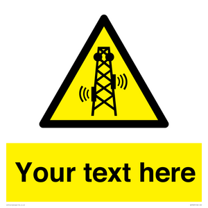 Custom warning RF radiation transmitter
